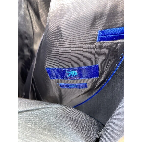 Egara Men’s Dress Blazer Size 44R Gray Wool Slim Fit Business Formal Party - Picture 2 of 13